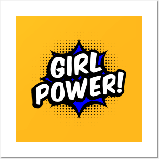 Girl Power! - Blue comic style - B Posters and Art
